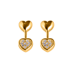 pendientes corazones circonitas oro amarillo